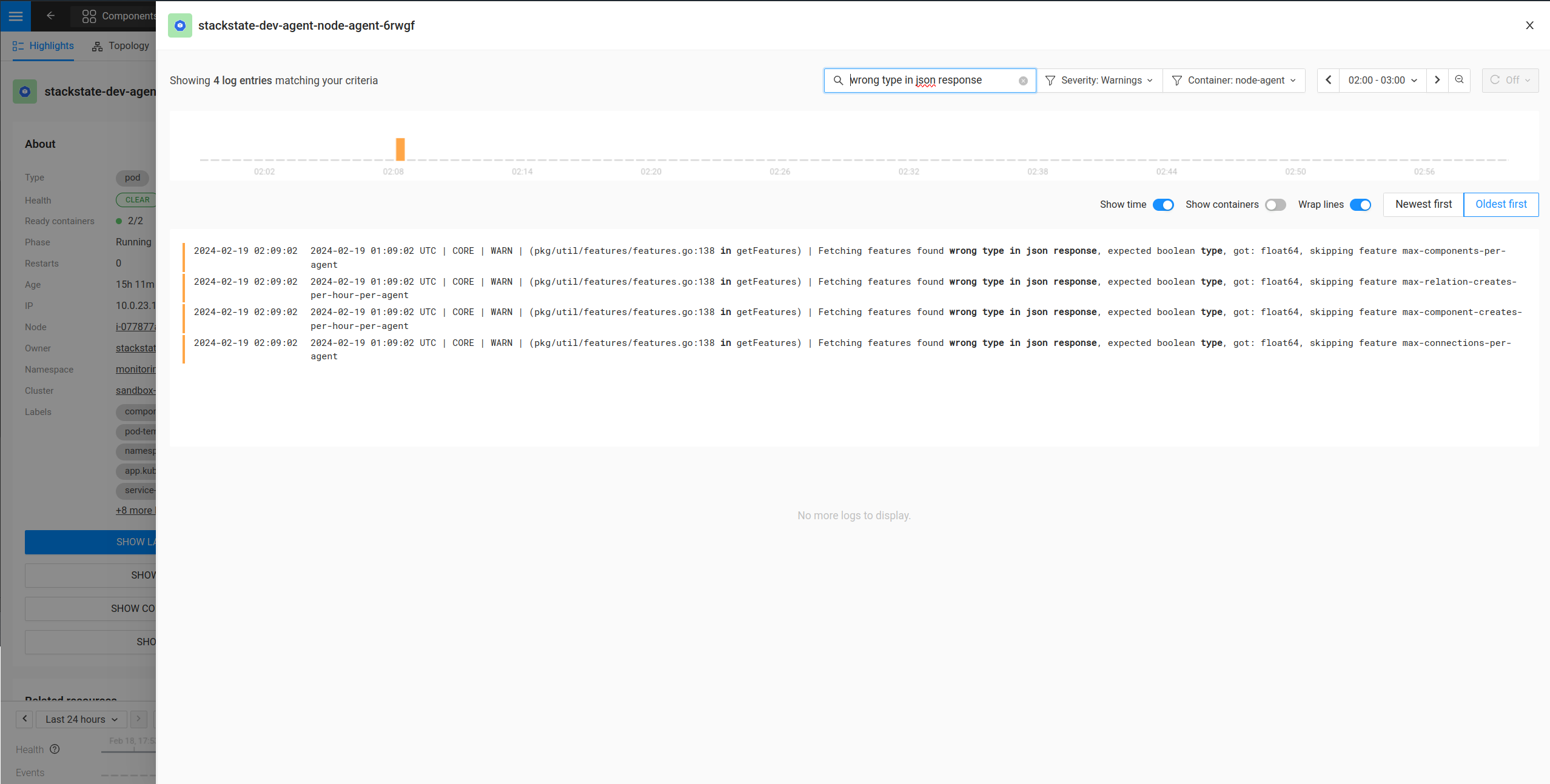 Visualização de arquivos de registro Kubernetes com Filtros